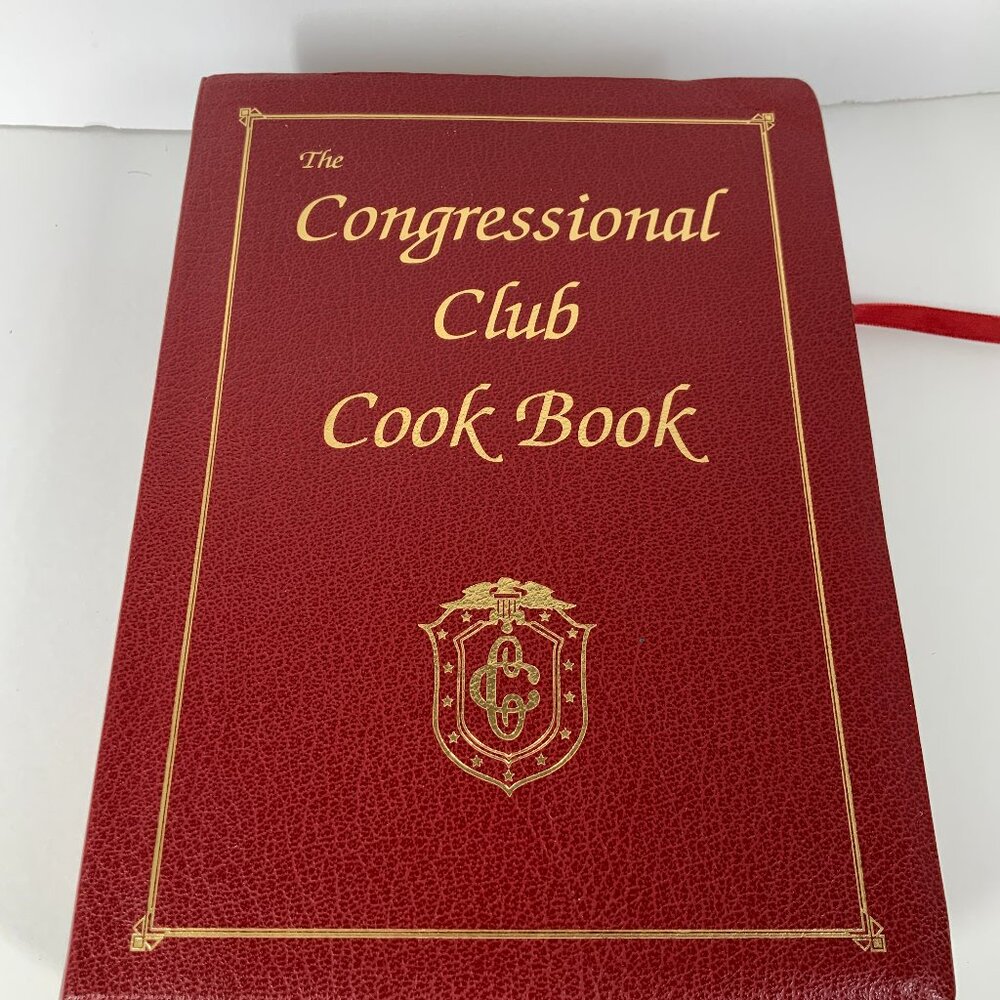 Congressional Club Cook Book Red Faux Leather Gold Embossed Washington DC 1993